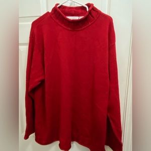 Red mock neck sweater